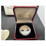 1999 Gibraltar Cherub 1 oz Silver Round in Display Case