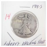 1918-S Walking Half Dollar