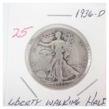 1936-D Walking Half Dollar