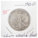 1942-D Walking Half Dollar