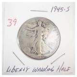 1945-S Walking Half Dollar