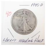 1945-D Walking Half Dollar