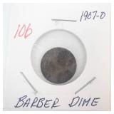 1907-O Barber Dime