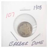1908 Barber Dime