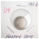 1911-D Barber Dime