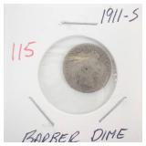 1911-S Barber Dime