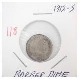 1912-S Barber Dime