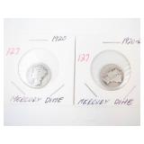 1920, 1920-D Mercury Dimes