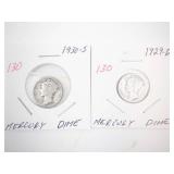 1929-D, 1930-S Mercury Dimes