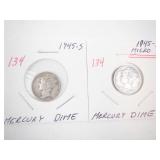 1945-S, 1945-micro s Mercury Dimes