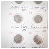 group of 9 Buffalo Nickels: 1915,1916, 1918, 1919, 1923, 1924, 1925, 1926, 1929-D