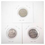 group of 3 silver war nickels: 1943 P,D,S