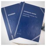 starter set for Jefferson nickels: 2) nickel folders, 2) rolls of nickels 40