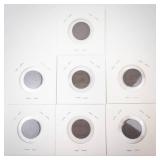 group of 7 Indian Head Pennies: 1887, 1892, 1893, 1895, 1896, 1897, 1898