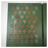 1 vintage Whitman Lincoln cent album: 127 wheat back cents 1909 thru 1959, 27 memorials