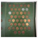1 vintage Whitman Lincoln cent album: 127 wheat back cents 1909 thru 1959, 27 memorials