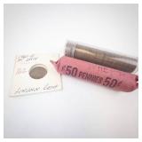 2) rolls of wheat cents + 1960 Small date