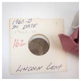 2) rolls of wheat cents + 1960 Small date