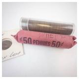 2) rolls of wheat cents + 1960 Small date