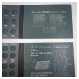 4 mint vintage Merit Coin Holders, Lincoln cents and Jefferson Nickels. Circa 1950