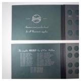 4 mint vintage Merit Coin Holders, Lincoln cents and Jefferson Nickels. Circa 1950