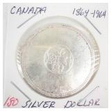 1864-1964 Quebec Canadian Silver Dollar
