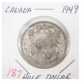 1949 Canadian silver Half Dollar