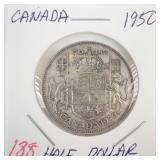 1950 Canadian silver Half Dollar