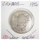 1956 Canadian silver Half Dollar
