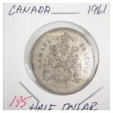 1961 Canadian silver Half Dollar