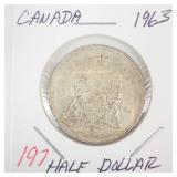 1963 Canadian silver Half Dollar