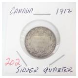 1912 Canadian Silver Quarter