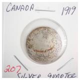 1919 Canadian Silver Quarter