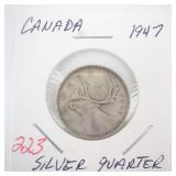 1947 Canadian Silver Quarter