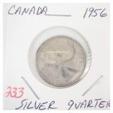 1956 Canadian Silver Quarter