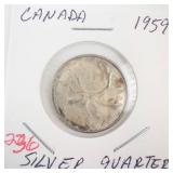 1959 Canadian Silver Quarter