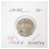 1961 Canadian Silver Quarter