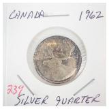 1962 Canadian Silver Quarter