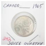 1965 Canadian Silver Quarter