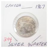 1967 Canadian Silver Quarter