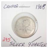 1968 Canadian Silver Quarter