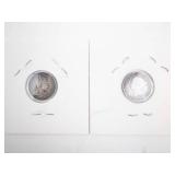 2) Canadian "fish Scale" silver 5 cent pieces: 1901, 1903H