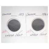 2) Canadian Large Cents: 1859, 1876H