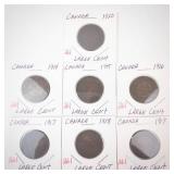 7) Canadian Large Cents: 1914 thru 1920