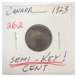 1923 Canadian small cent. Semi-Key date!