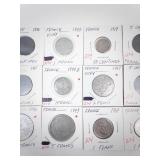 French Silver: 1918 and 1919 50 Centimes plus 16 different vintage French coins