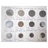 Great Britain Silver: 1942 1 Shilling, Circa 1864-1879 1 Shilling plus 10 different vintage coins
