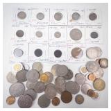 Mexican Silver: 1892 10 Centavos, 1962 1 Peso plus 12 different vintage coins and 1 lb. misc.