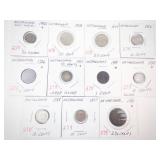 Netherlands Silver: 1937, 1938 10 Cents, 1942-S 1/10 Guilder plus 8 different vintage coins