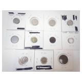 Netherlands Silver: 1937, 1938 10 Cents, 1942-S 1/10 Guilder plus 8 different vintage coins